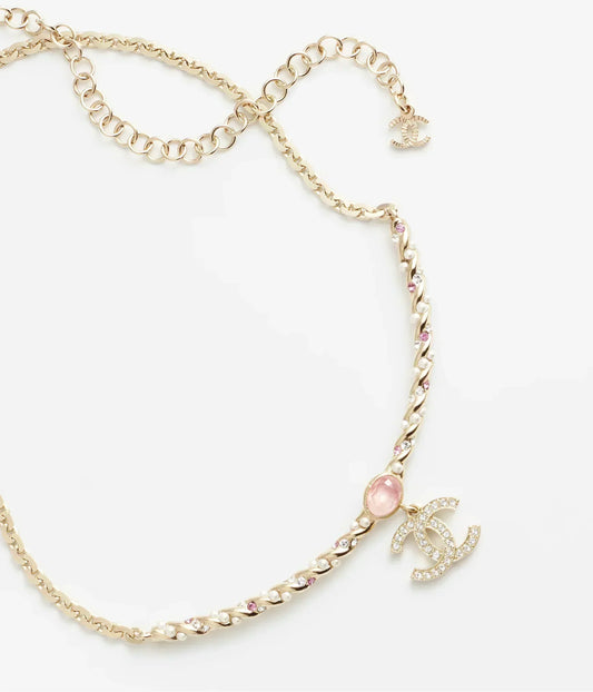 18K Chanel Pink Crystal Necklace