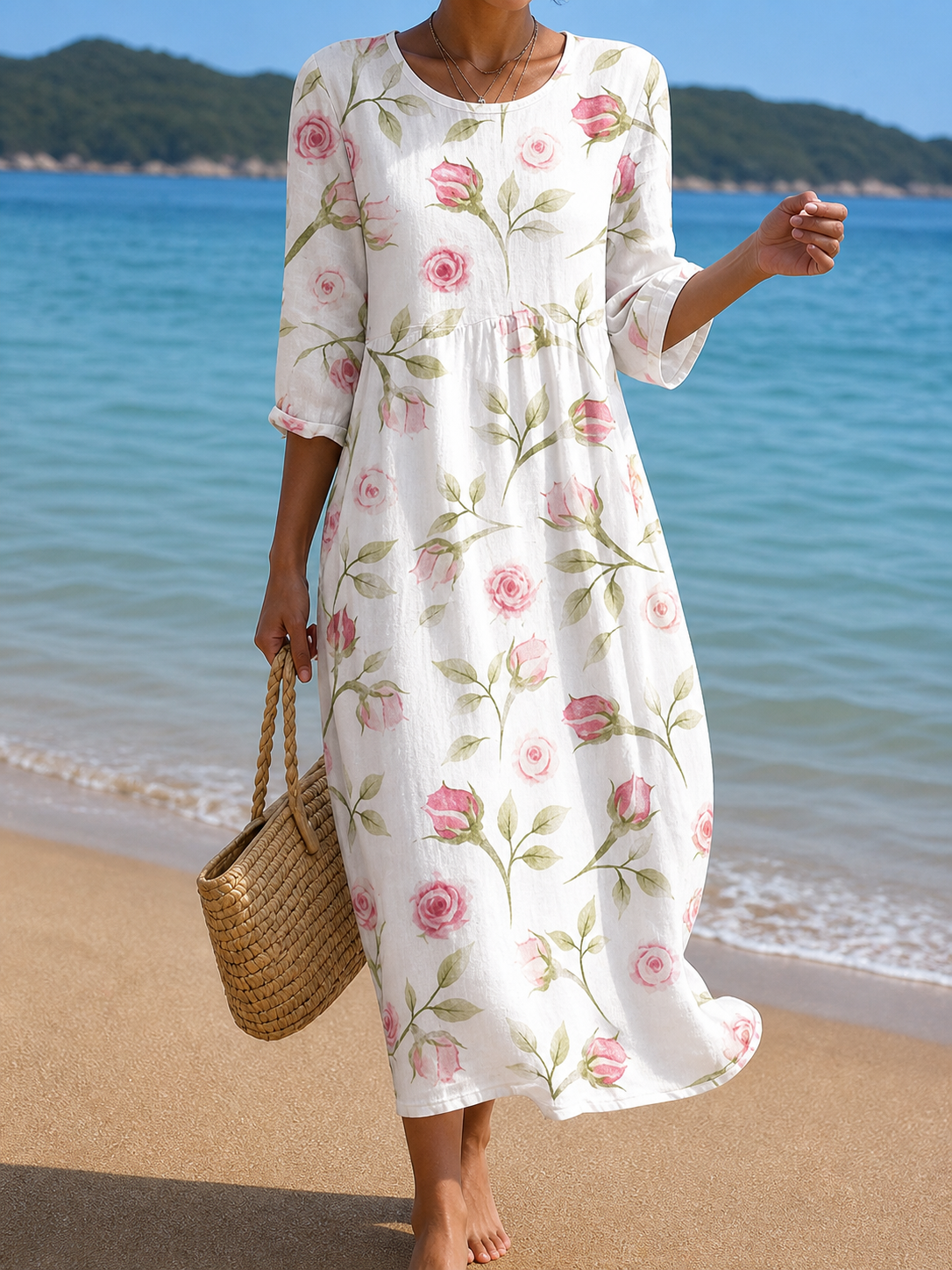 Abito casual da donna con stampa floreale