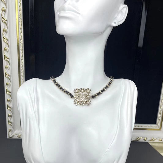 18K Chanel Lambskin Choker Necklace