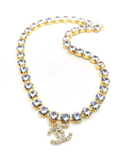 18K Chanel Crystals Chain Necklace