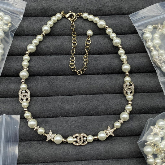 18K Chanel Pearls & Stars Necklace