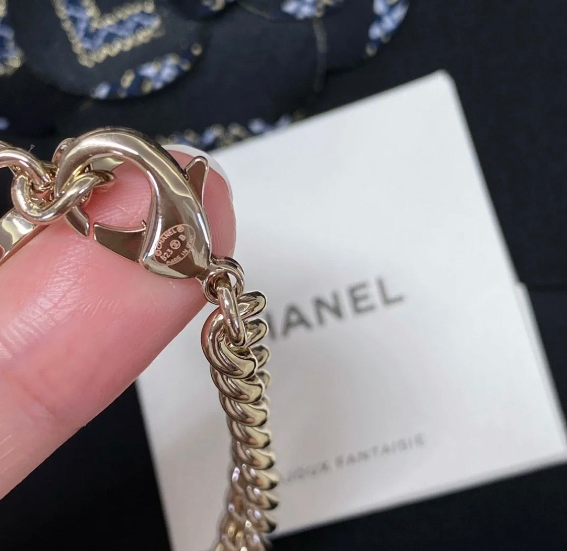 18K Chanel Rhinestone Star Chain Necklace