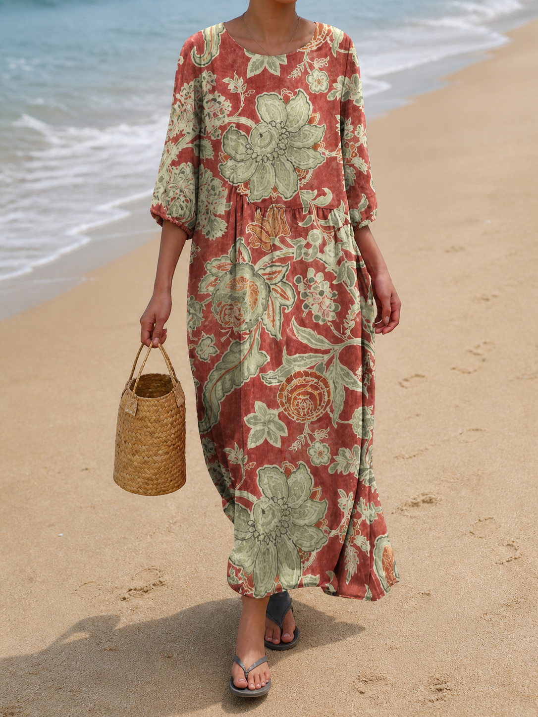 Abito casual da donna con stampa floreale
