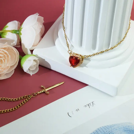 Heart & Dagger 2-Piece Necklace