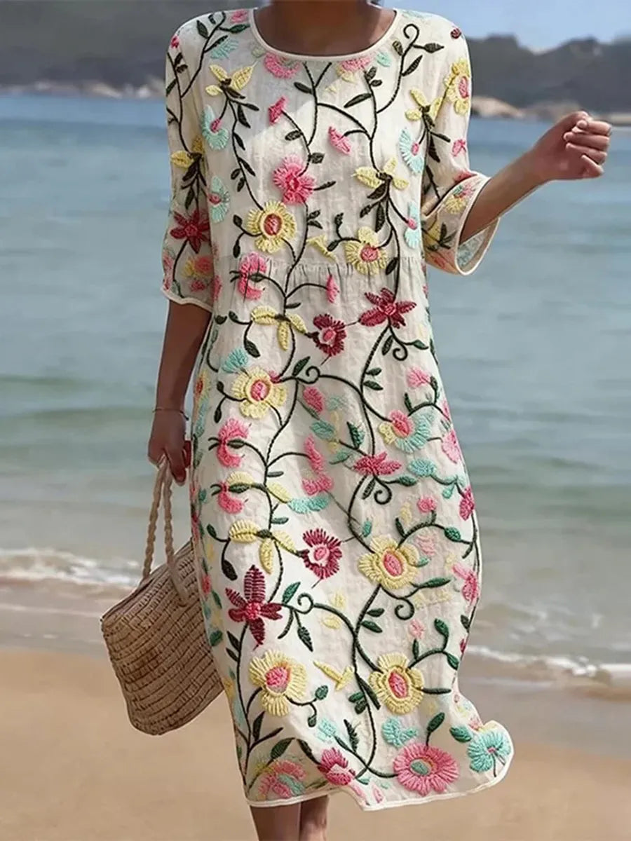 Abito casual da donna con stampa floreale