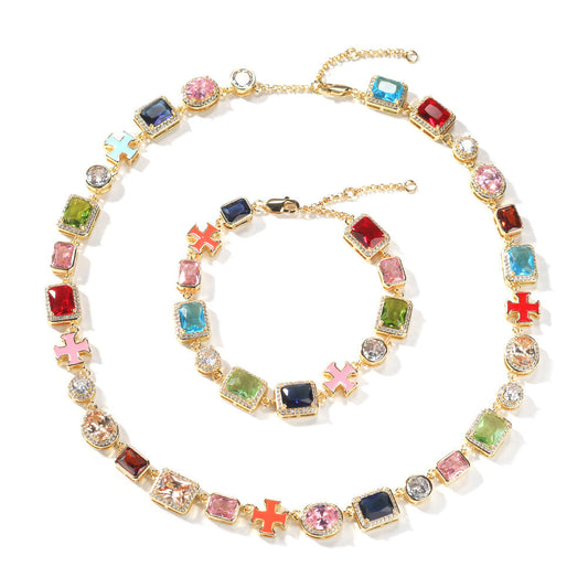 Colorful Crystal Zirconia Necklace