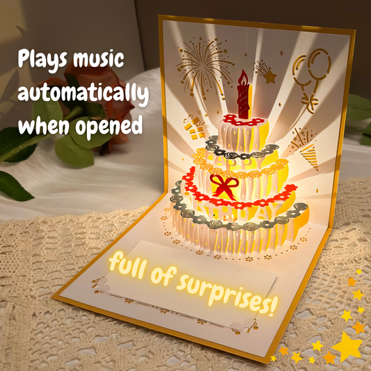 3D Pop-Up Birthday Card with Music & Lights