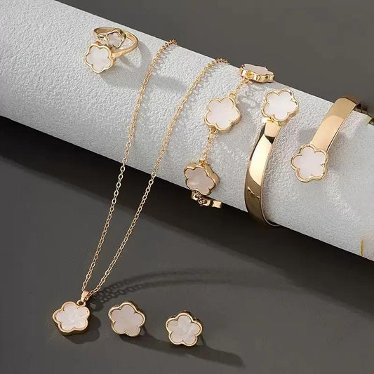 Flower Design Five-Piece Jewelry Set