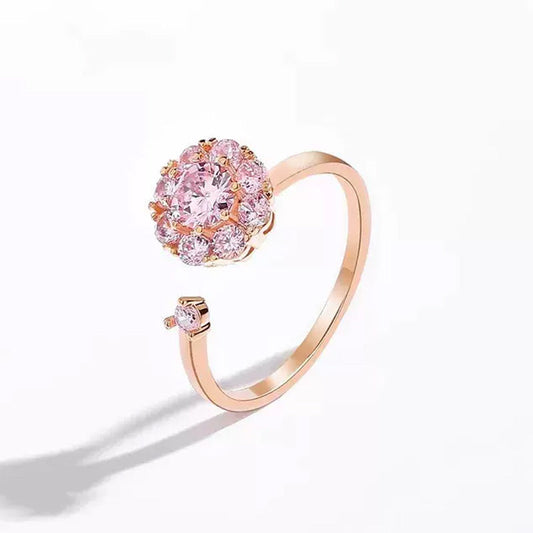 Sparkling Spinning CZ Stone Open Ring
