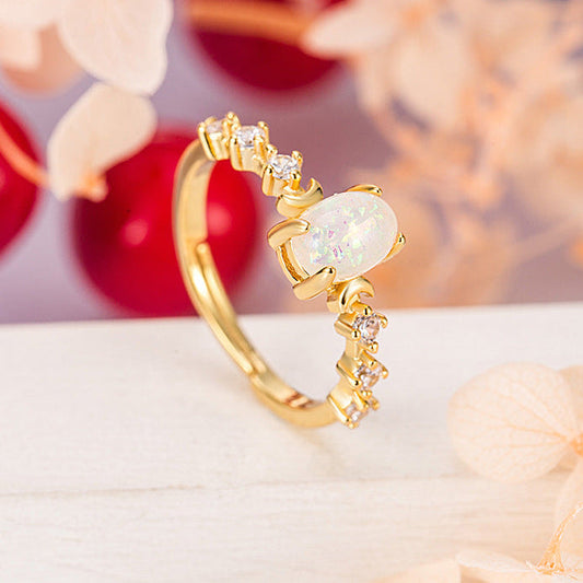 Oval Synthetic Opal Ring