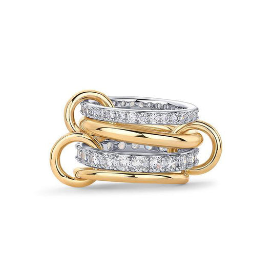 4-Layer Interlocking Zircon Stackable Ring