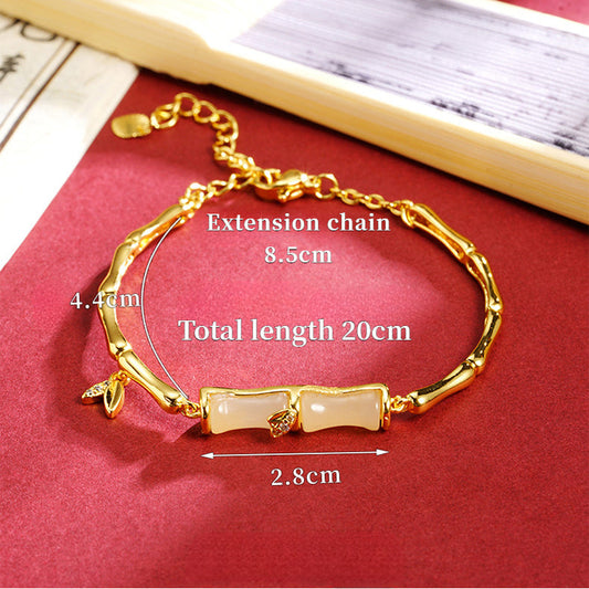 White Jade Bamboo Bracelet