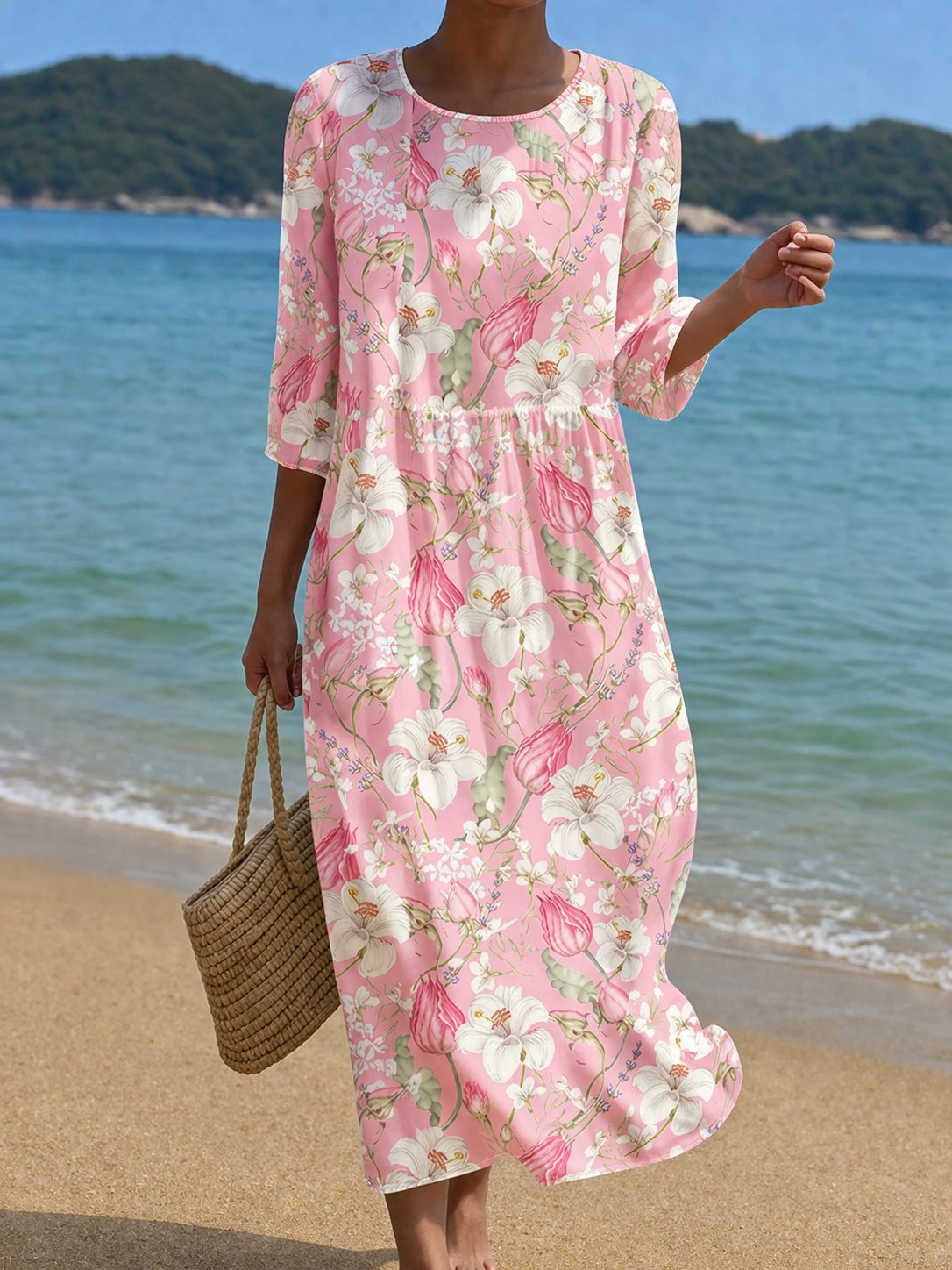 Abito casual da donna con stampa floreale