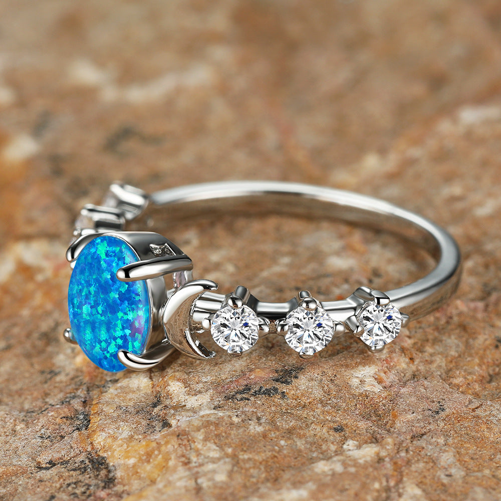 Oval Synthetic Opal Ring