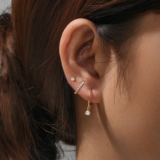 3 Pairs Minimalist Hoop Earrings Set