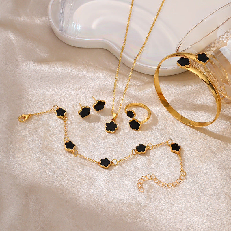 Flower Design Five-Piece Jewelry Set