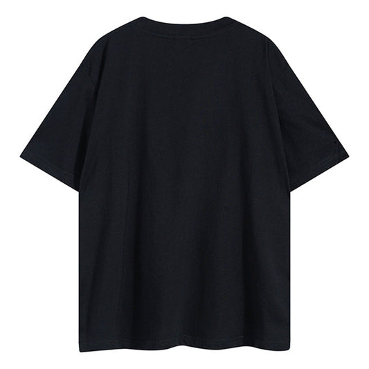 Sp5der Green Foam Printing High Weight T-Shirt Black