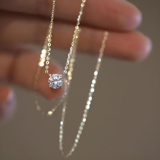Minimalist 1ct CZ Gold-Plated Necklace