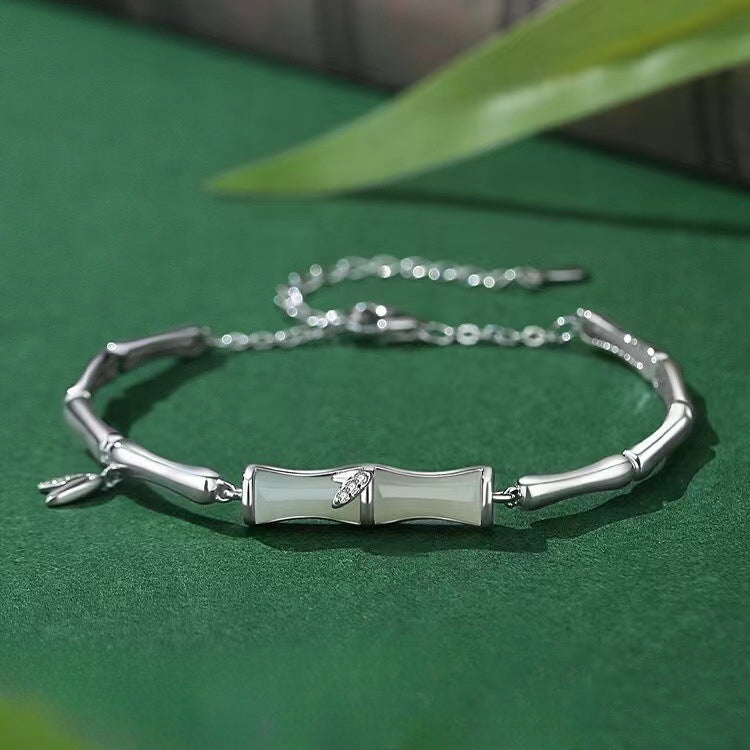 White Jade Bamboo Bracelet