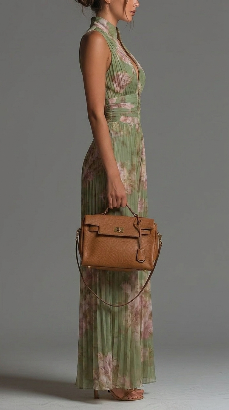 Viola | Tuta in chiffon floreale plissé dal fascino romantico e mediterraneoV