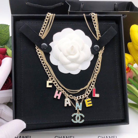 18K Chanel Color Typo Necklace