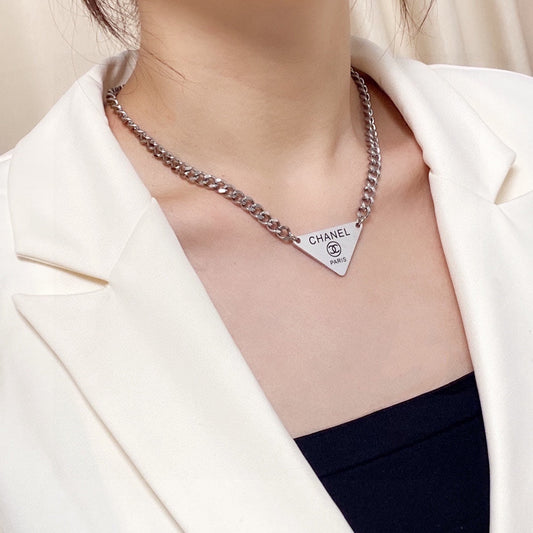 18K Chanel Triangle Necklace