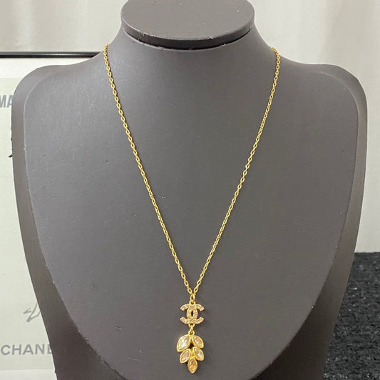 18K Chanel Flower Crystal Necklace