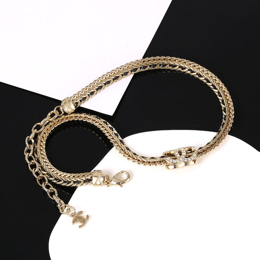 18K Chanel Strass Chain Choker Necklace