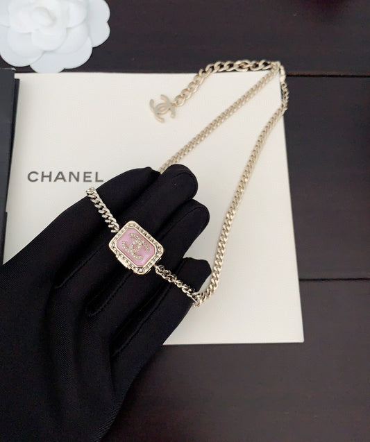 18K Chanel Pink Resin Chain Necklace