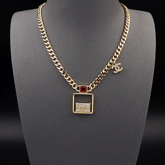 18K Chanel Red Bag Pendant Necklace