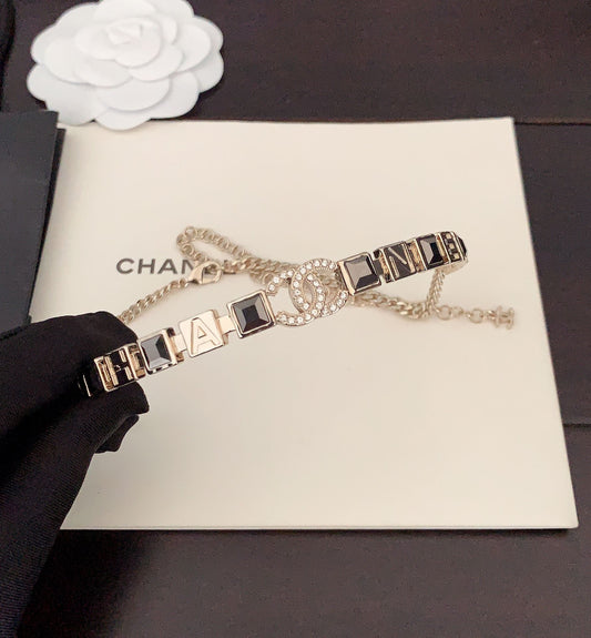 18K Chanel Gray Crystals Necklace