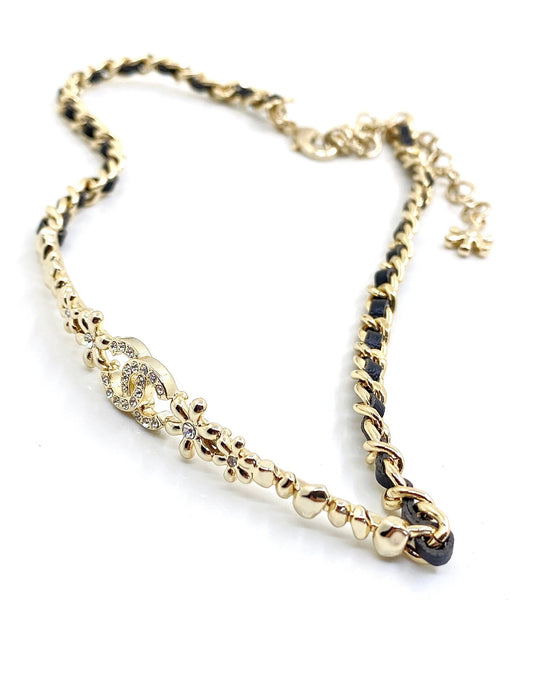 18K Chanel Leather Choker Necklace