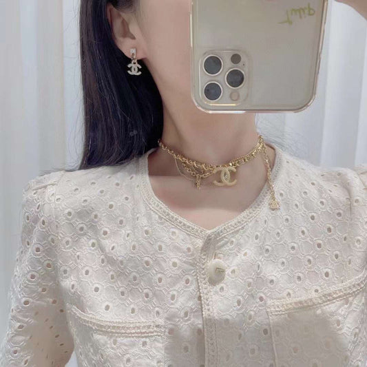 18K Chanel Crystals Choker Necklace