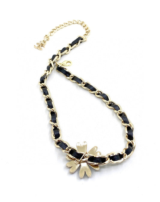 18K Chanel Black Daisy Necklace