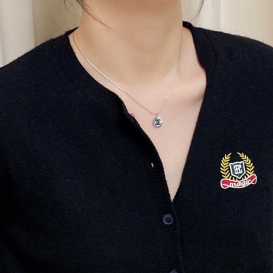 18K Chanel Round Logo Necklace
