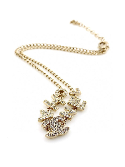 18K Chanel Script Diamonds Necklace