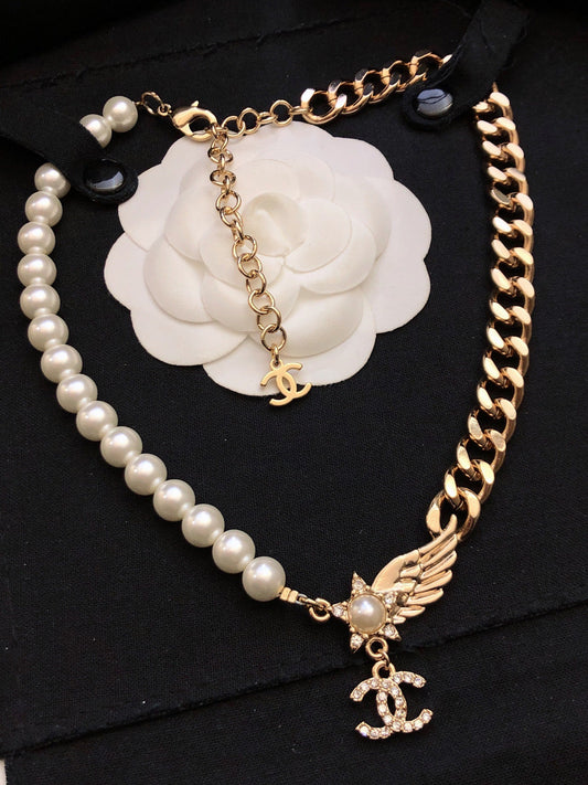 18K Chanel Wing Chain Necklace