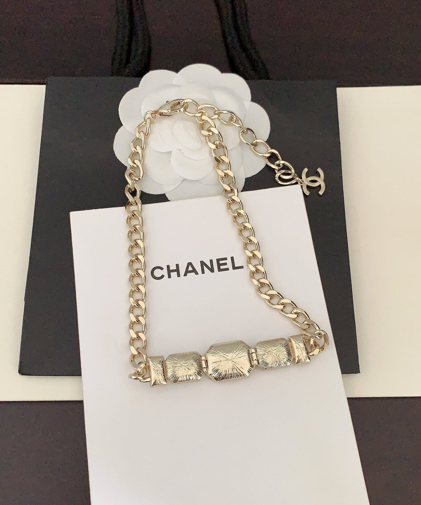 18K Chanel Pearls Crystals Vintage Necklace