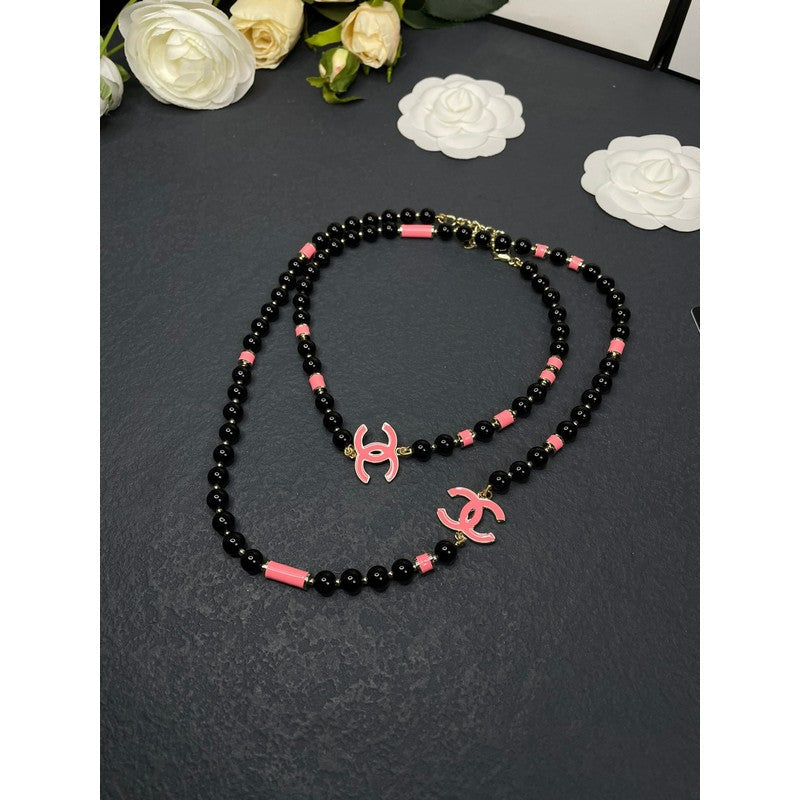 18K Chanel 24B Black Pearls Necklace
