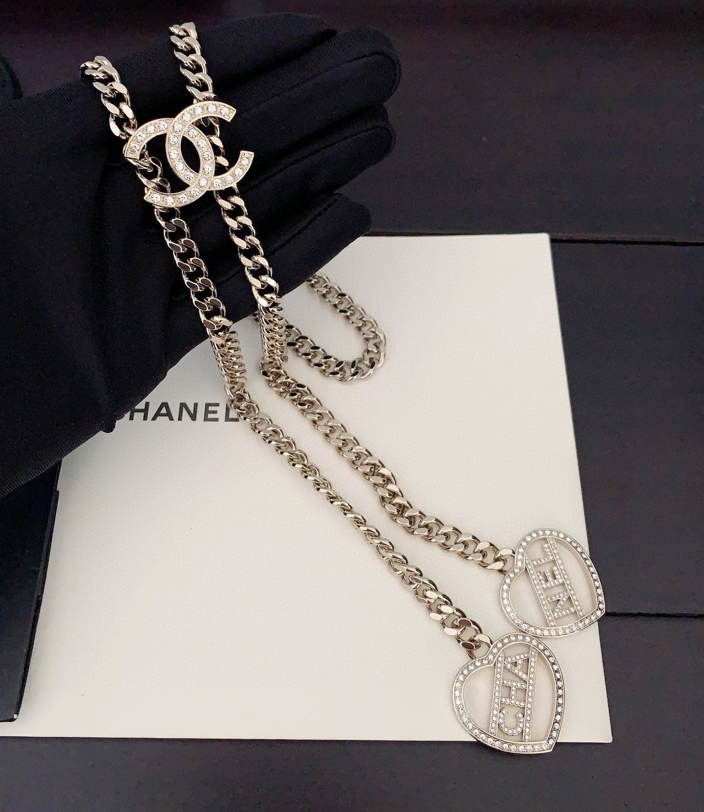 18K Chanel Heart Chain Necklace