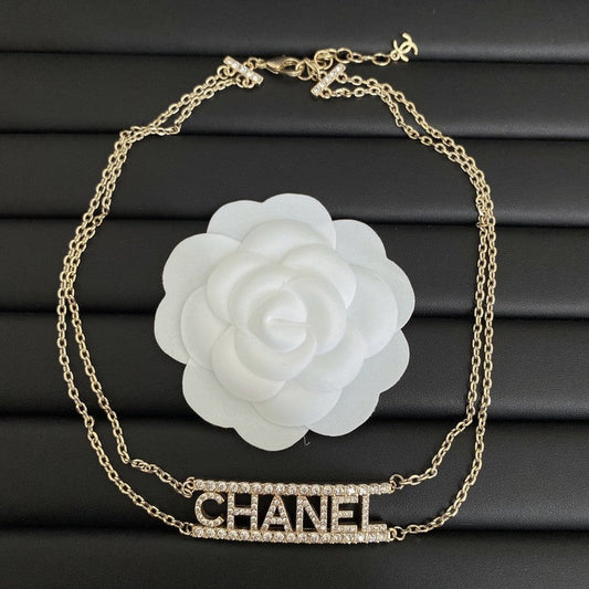 18K Chanel Letter Diamond Choker Necklace
