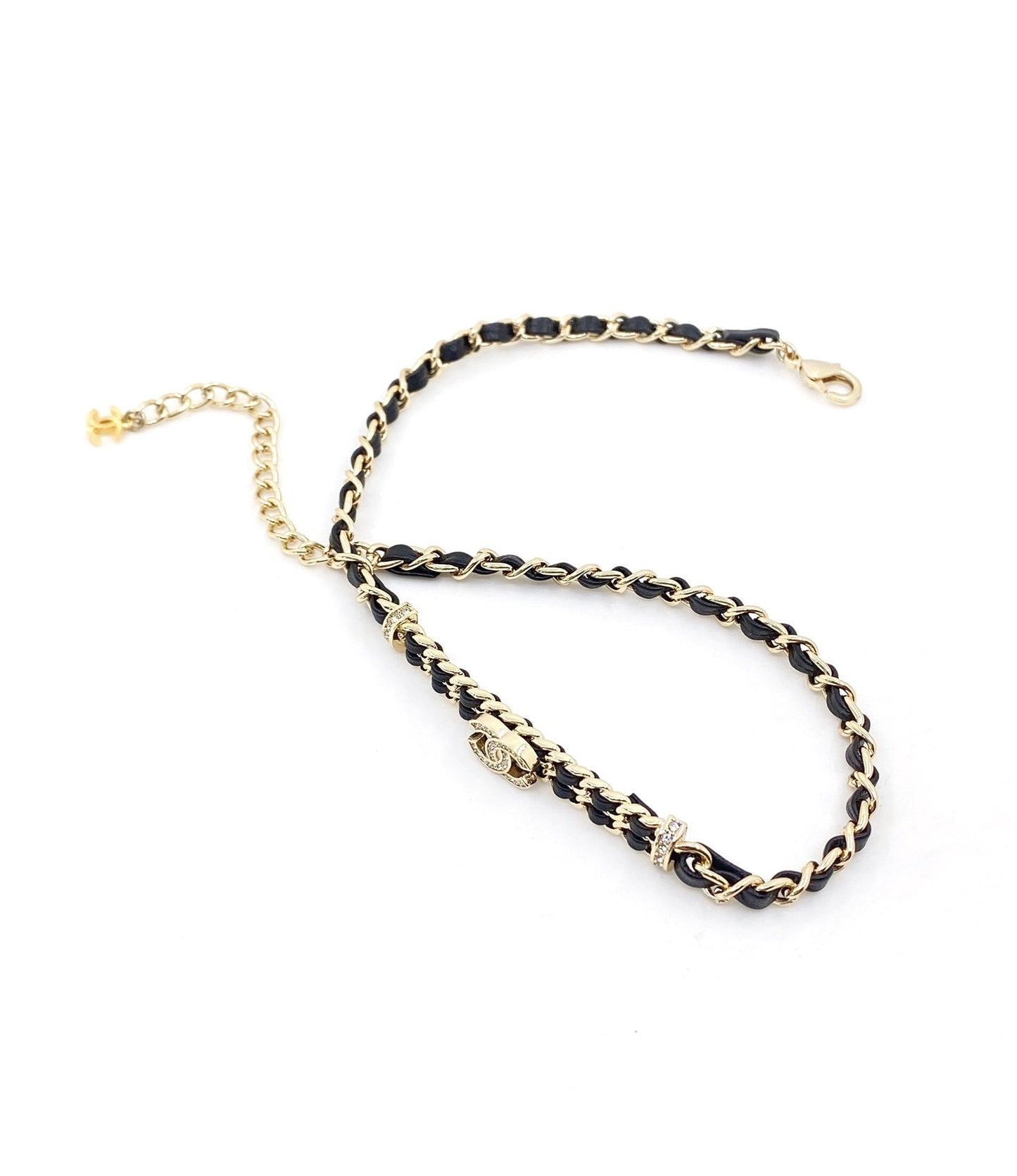 18K Chanel Leather Choker Necklace