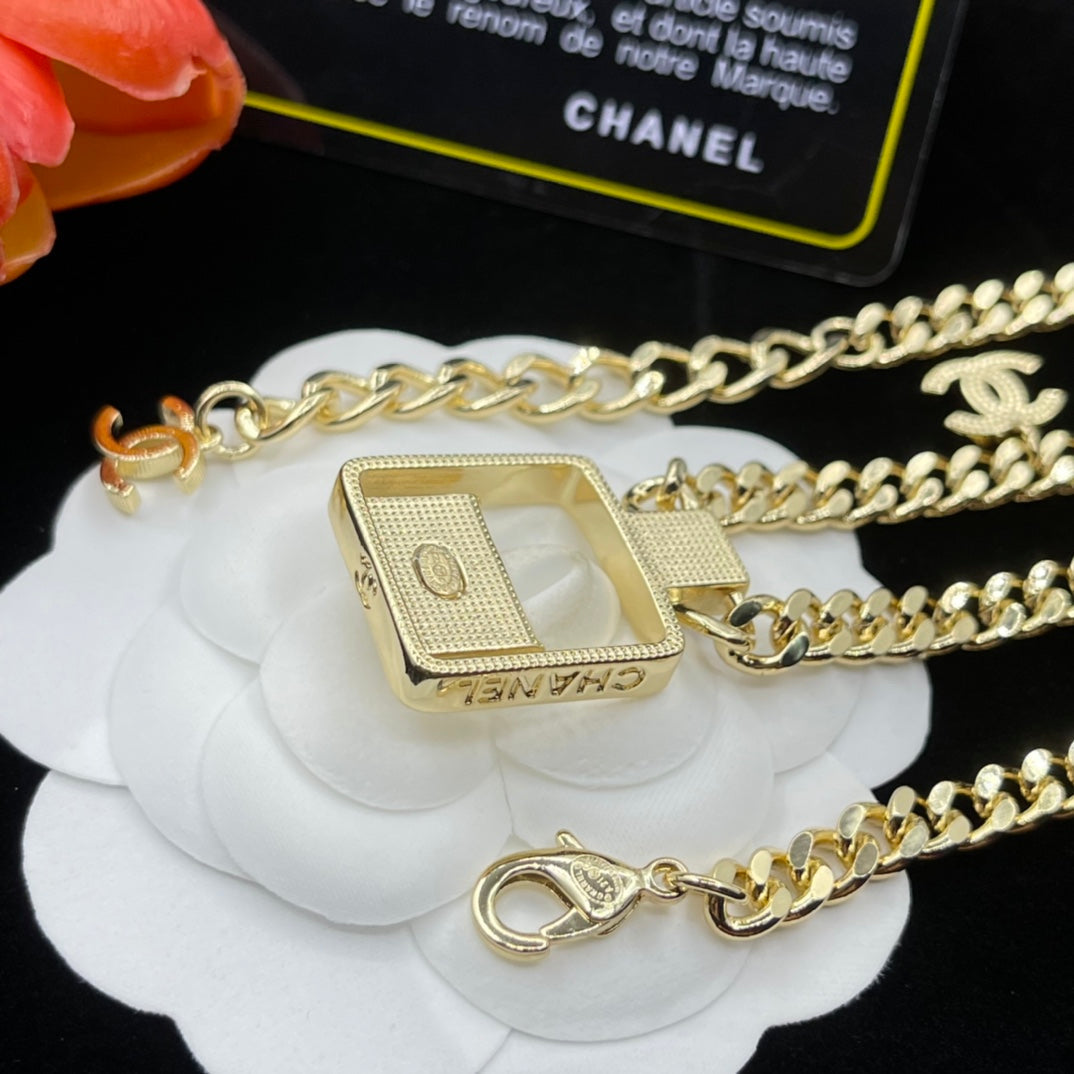 18K Chanel Bag Pendant Chain Necklace