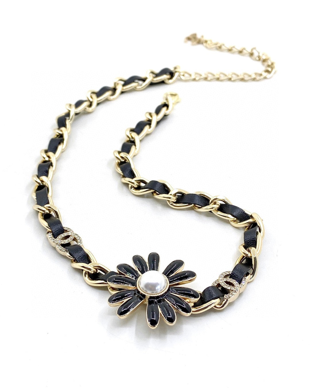 18K Chanel Black Daisy Necklace
