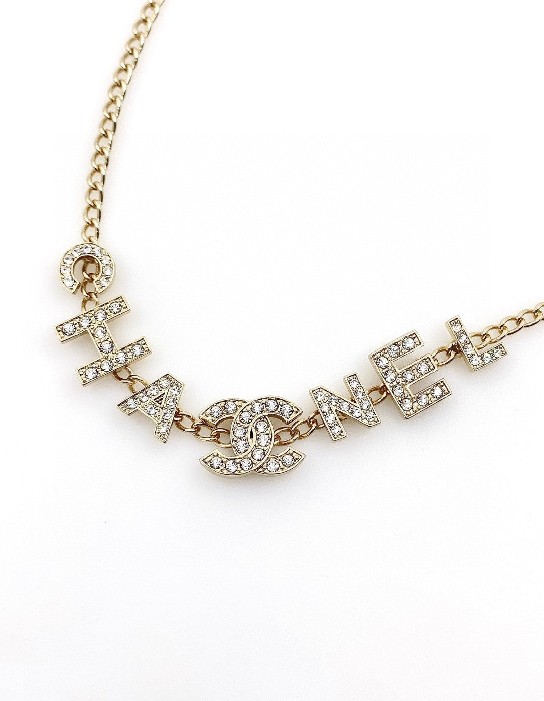 18K Chanel Script Diamonds Necklace