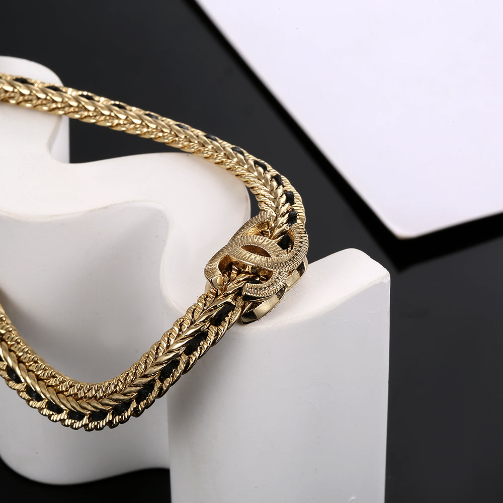 18K Chanel Strass Chain Choker Necklace