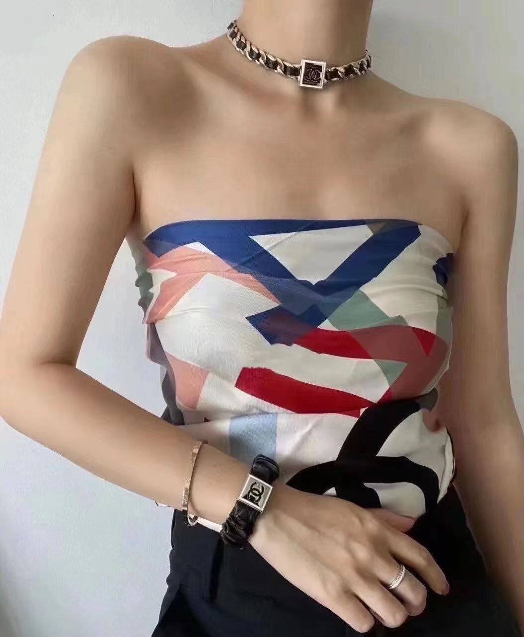 18K Chanel Leather Necklace
