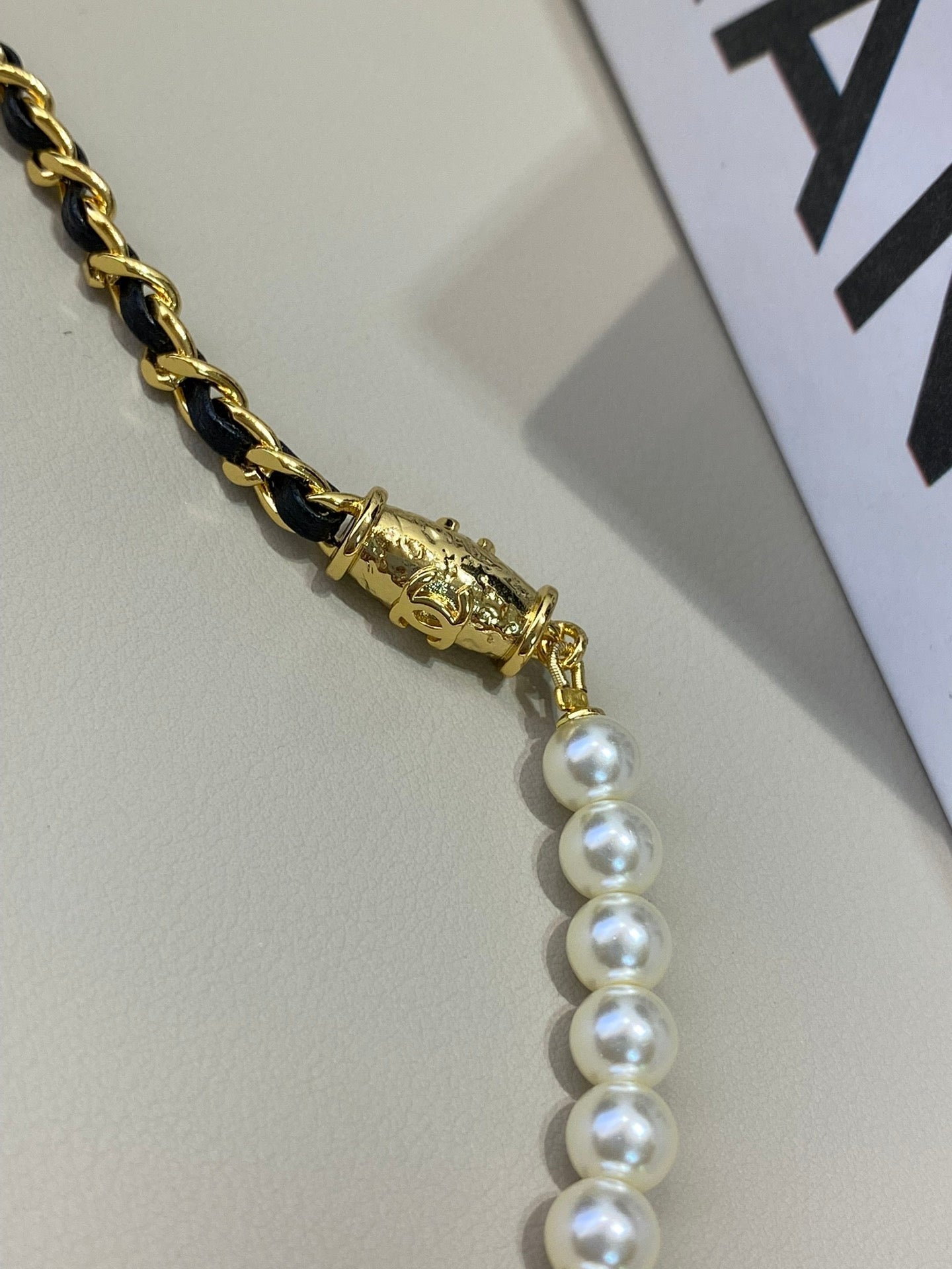 18K Chanel Pearl Chain Necklace