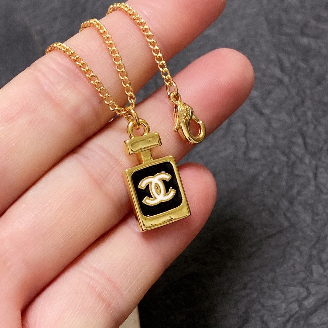 18K Chanel Perfume Bottle Necklace