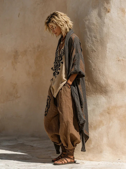 Ornella | Completo tre pezzi boho chic dal fascino artistico